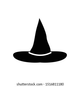 Halloween witch hat vector icon isolated on white background