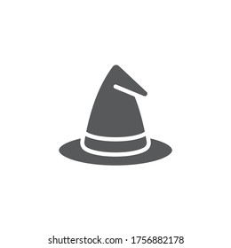 Halloween witch hat vector icon symbol isolated on white background