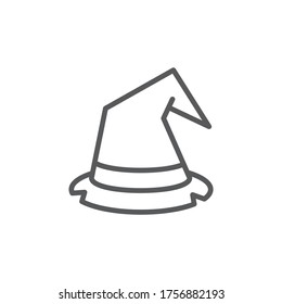 Halloween witch hat vector icon symbol isolated on white background