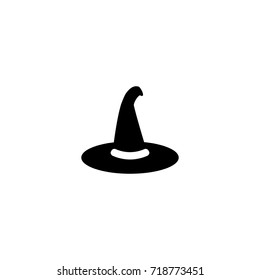 Halloween witch hat vector icon black simple design
