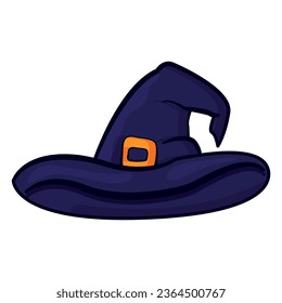 Halloween witch hat vector illustration.