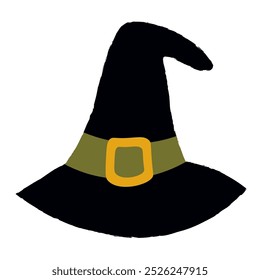 Halloween witch hat. Vector illustration.