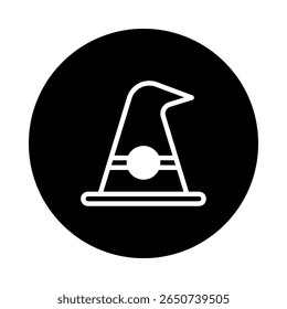 Halloween witch hat vector illustration on a black background perfect for spooky designs and celebrations