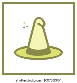 halloween witch hat vector isolated flat illustration. Witch hat icon