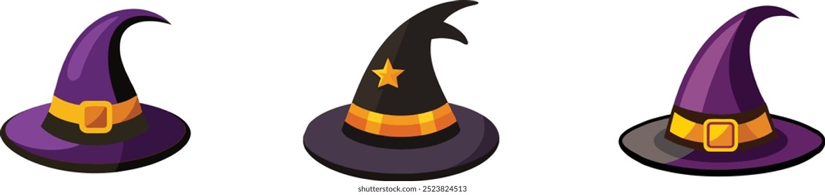 Halloween witch hats. Spooky thorn wizard hats.