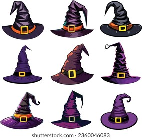 Halloween Witch Hats Vector Graphic Pack