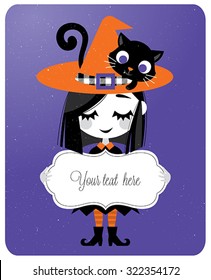 Halloween witch holding frame