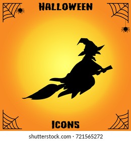 Halloween witch icon