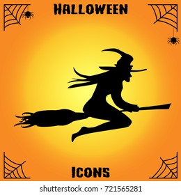 Halloween witch icon