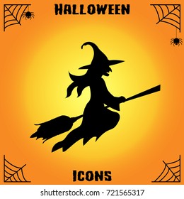 Halloween witch icon