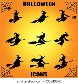 Halloween witch icon