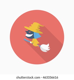 Halloween witch icon, Vector flat long shadow design. Halloween concept.