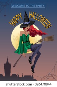 Halloween witch illustration