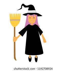 Halloween witch illustration clipart vector halloween vector witch hat color graphics design Halloween set EPS halloween EPS children book special fun children vector girl witch children illustration