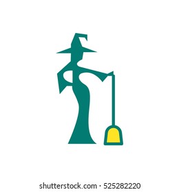 Halloween Witch Logo Design Template