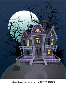 Halloween witch magic house