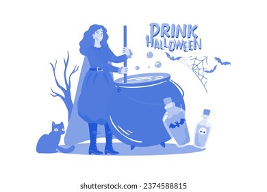 Halloween Witch With Magic Tools
