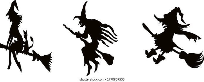 Halloween witch on white background. Vector