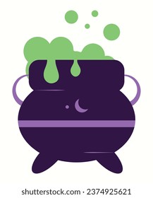 Halloween Witch Poison Pot Vector
