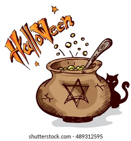 halloween witch pot