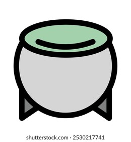 Halloween witch pot - flat halloween icon symbol