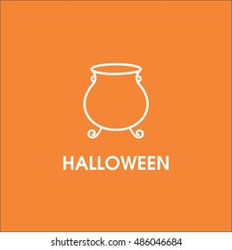 Halloween witch pot icon