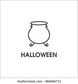 Halloween witch pot icon