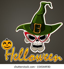 Halloween witch with red  glasses 