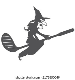 Halloween Witch Riding A Golf Clubs