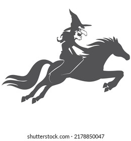 Halloween Witch Riding A Horse