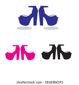 Halloween witch shoes Silhouette vector design, color SVG Sticker graphics 