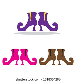 Halloween witch shoes Silhouette vector design, color SVG Sticker graphics 