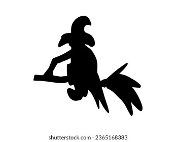 Halloween Witch Silhouette Illustration for Decoration