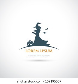 Halloween witch symbol - vector illustration