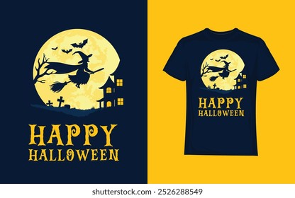 Ilustração do vetor da t-shirt da bruxa do Halloween