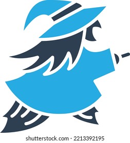 Halloween Witch Vector Icon which is suitable for commercial work and easily modify or edit it
