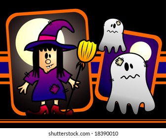 halloween witch vector illustration