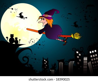 halloween witch vector illustration