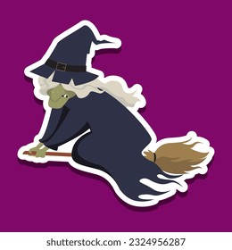 Halloween witch vector illustration. cartoon, icon, sticker. Vector eps 10