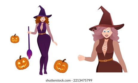 Halloween, Vektorgrafik, HexenVektorgrafik