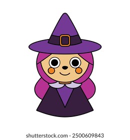 Halloween Witch Vector Illustration  Horror Cartoon Elements Icons