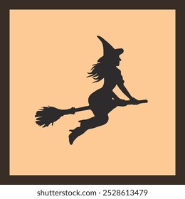 Halloween witch Vector illustration silhouette 