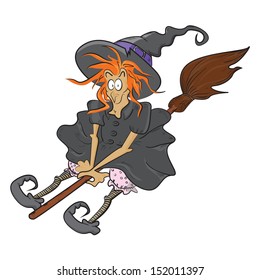Halloween witch, vector isolated illustration