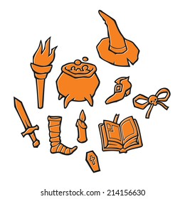 Halloween witch vector set for design