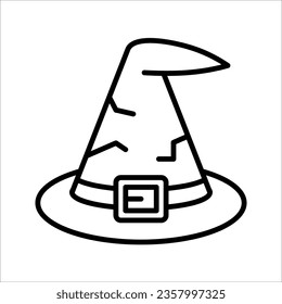 Halloween witch or wizard hat icon. vector illustration on white background
