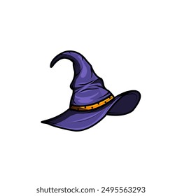 Halloween witch or wizard hat icon illustration isolated on white background