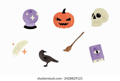 Halloween Witchcraft Vector Illustration in Flat Style