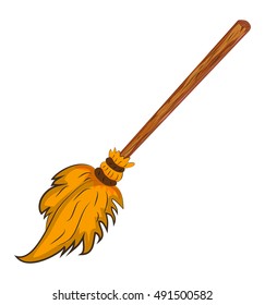 halloween witches broomstick vector symbol icon design. Beautiful illustration isolated on white background

