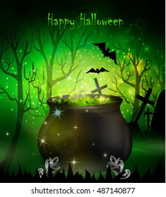 Halloween witches cauldron