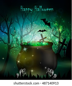 Halloween witches cauldron